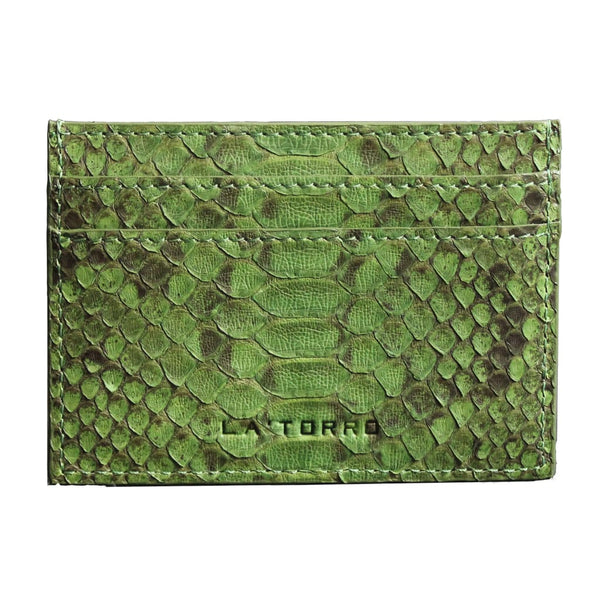 Green Python Snakeskin Card Holder - Card Holder