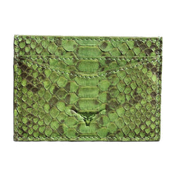 Green Python Snakeskin Card Holder - Card Holder